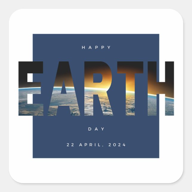 Sticker Carré Sauvez la planète Végone Chaque jour est Jour des  (Devant)