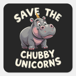 Sticker Carré Sauvez Les Droits Des Animaux Du Chubby Unicorns R