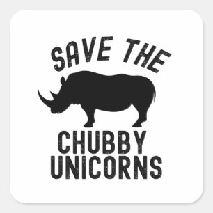 Sticker Carré Sauvez les licornes de Chubby