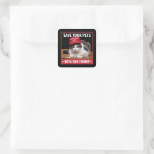 Sticker Carré Sauvez Vos Animaux Votez Trump Élection US Citatio