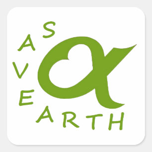 Sticker Carré save earth planète