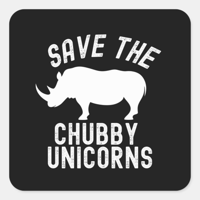 Sticker Carré Save The Chubby Unicorns (Devant)