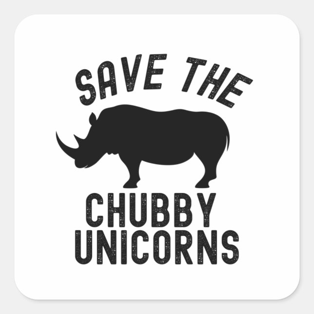 Sticker Carré Save The Chubby Unicorns (Devant)