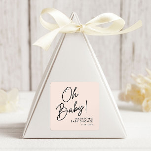 Sticker Carré Savoir-vivre Oh Baby Écriture Manuscrite Rose Baby
