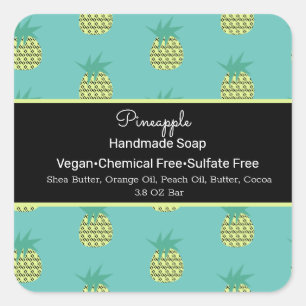 Sticker Carré Savon Artisanal à l'Ananas Beauté Marque