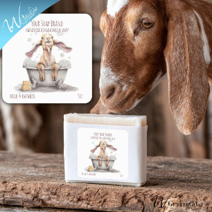 Sticker Carré Savon artisanal au lait de chèvre de chèvre nubien