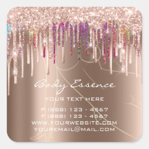 Sticker Carré Savon Balm Cosmetique Corps Rose Mince Soin Corpor