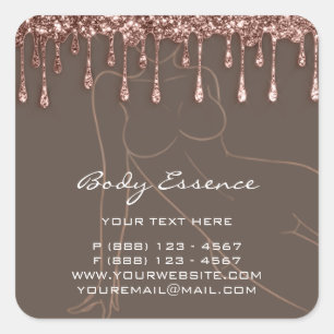 Sticker Carré Savon Balm Cosmetique Corps Rose SPA