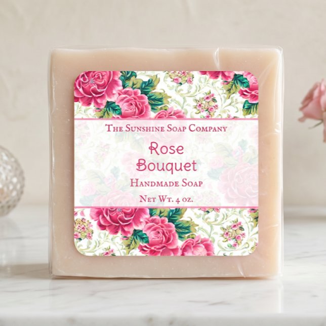 Sticker Carré Savon de roses cosmétiques (Créateur téléchargé)