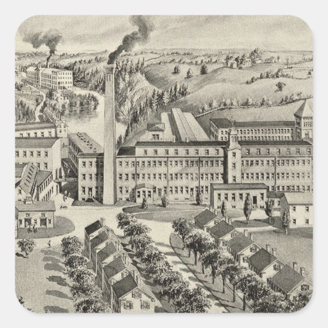 Sticker Carré Sawyer Woolen Mills (Devant)