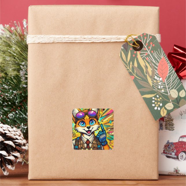 Sticker Carré SBD6 Ah-Ha Fox (vacances)