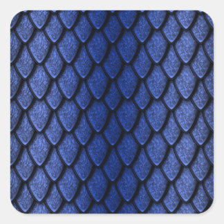 Sticker Carré Scales de dragon bleu
