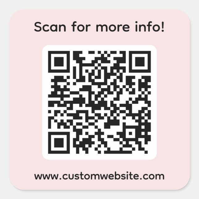 Sticker Carré Scan personnalisé pour plus d'informations Code QR (Devant)