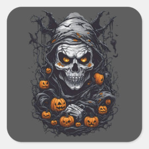 Sticker Carré Scanner Halloween Design