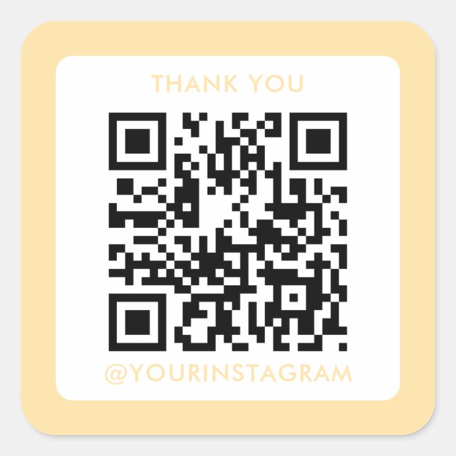 Sticker Carré scanner moderne merci marketing code qr (Devant)