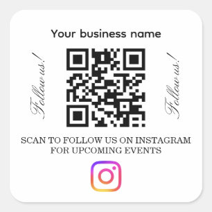 Sticker Carré Scanner pour suivre le code QR de signe Suivre s
