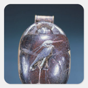 Sticker Carré Scarab avec Héron, du Tombeau de Toutankhamon