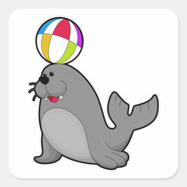 Sticker Carré Sceau aux sports nautiques avec water polo (Devant)