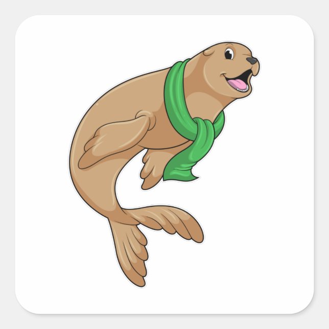 Sticker Carré Sceau avec écaille (Devant)