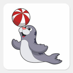Sticker Carré Sceau avec water polo