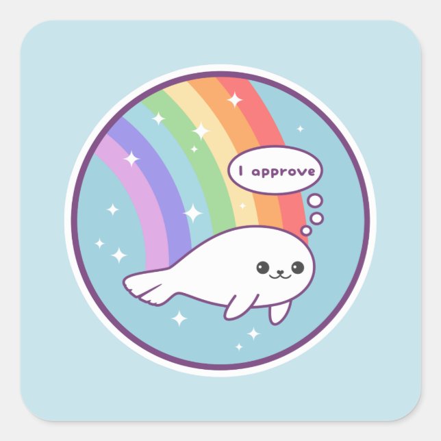 Sticker Carré Sceau d'approbation (Devant)