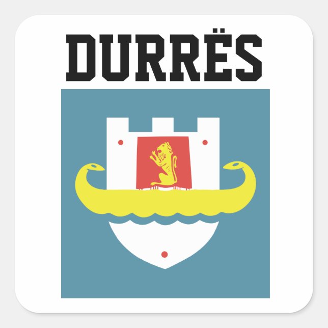 Sticker Carré Sceau de Durrës, Albanie (Devant)