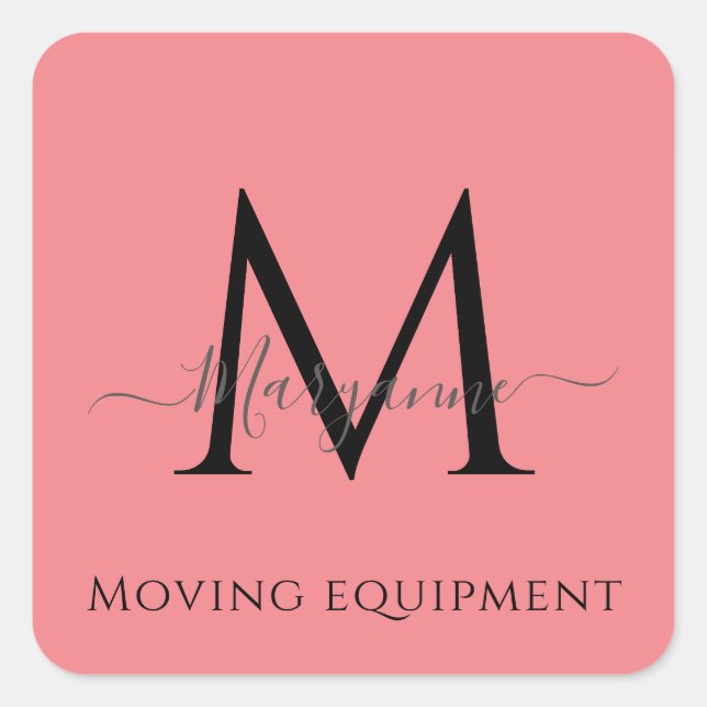 Sticker Carré Sceau de l'enveloppe monographique personnalisée r (Devant)