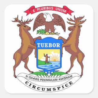 Sticker Carré Sceau de l'État du Michigan