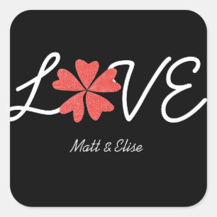 Sticker Carré Sceau de mariage Love in Bloom