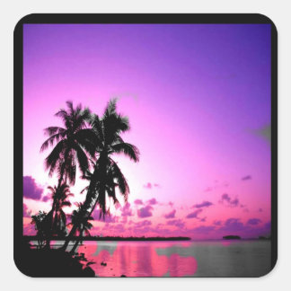 Sticker Carré Sceau de paradis tropical