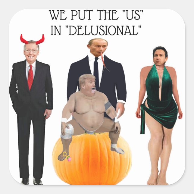 Sticker Carré Sceau d'enveloppe Delusional (Devant)