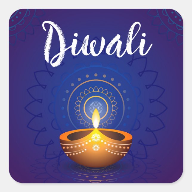 Sticker Carré Sceau d'enveloppe Diwali (Devant)