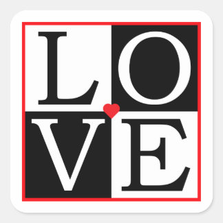 Sticker Carré Sceau d'enveloppe Mariage LOVE