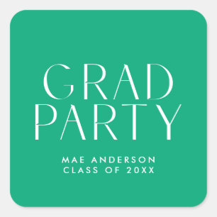 Sticker Carré Sceau d'enveloppe moderne simple Grad Party