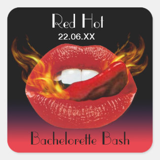 Sticker Carré Sceau rouge Hot Bachelorette Bash