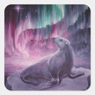 Sticker Carré Sceau solitaire triste