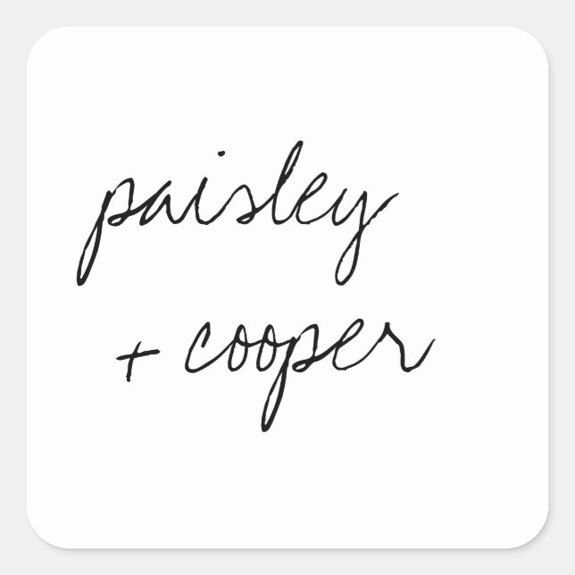 Sticker Carré Sceaux d'enveloppes Mariages minimalistes modernes (Devant)