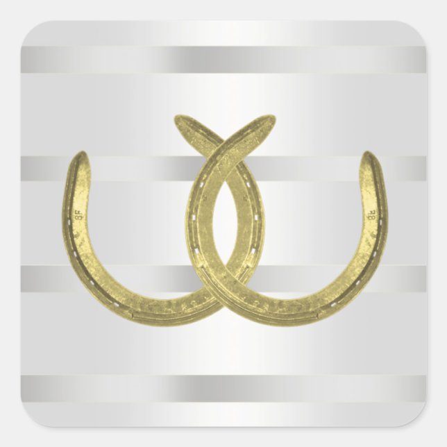 Sticker Carré Scellés d'enveloppe en argent blanc rustique Golde (Devant)