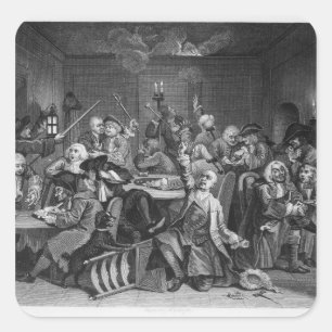 Sticker Carré Scène dans une maison de jeux