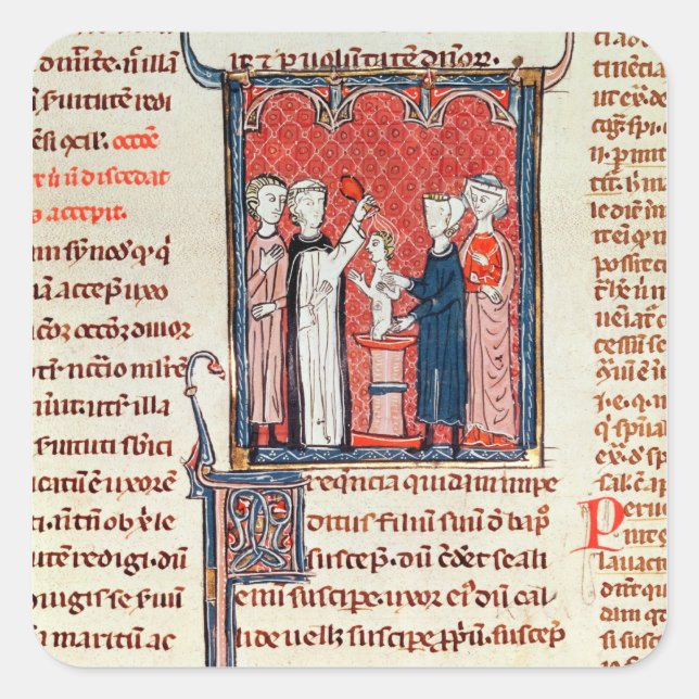 Sticker Carré Scène de baptême, des Décrets de Gratien (Devant)