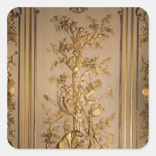 Sticker Carré Scène de chasse, boiseries du restaurant