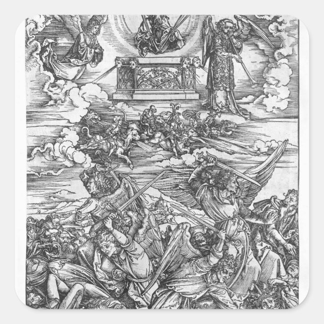 Sticker Carré Scène de l'Apocalypse (Devant)