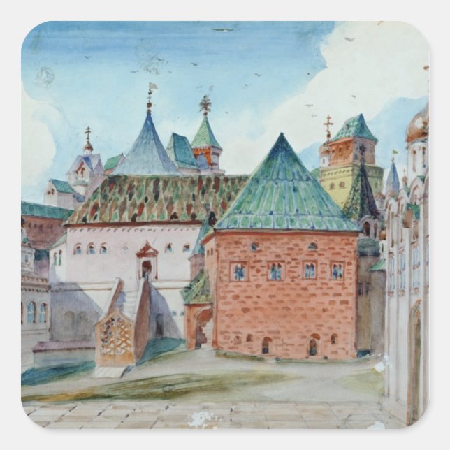 Sticker Carré Scène de l'opéra de Modest Mussorgsky (Devant)