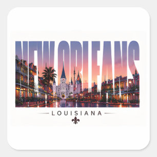 Sticker Carré Scène de voyage dans le Quartier français de La No