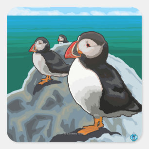 Sticker Carré Scène du New HampshirePuffins