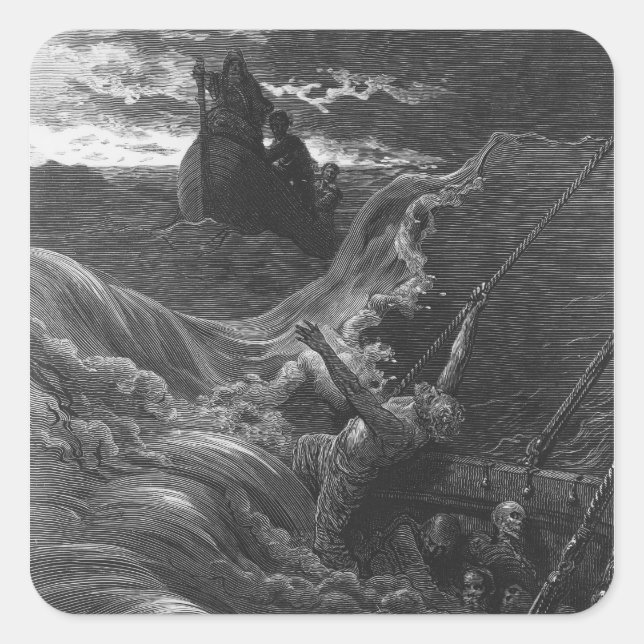 Sticker Carré Scène du "Rime de l'ancien marin" (Devant)