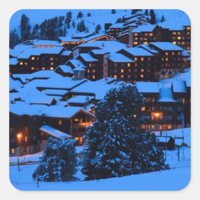 Sticker Carré Scène hivernale (Devant)