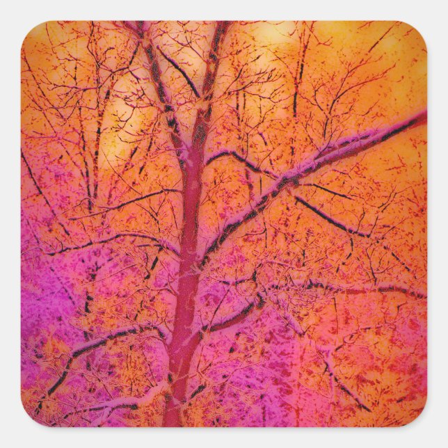 Sticker Carré Scène Impressionniste Pastel (Devant)