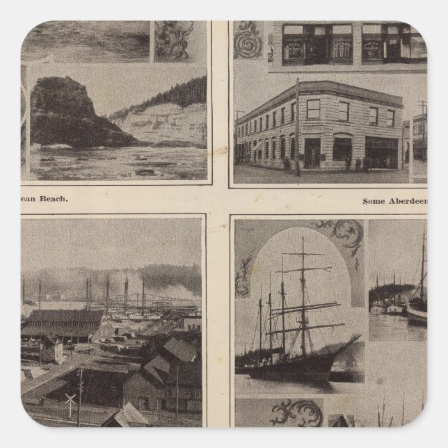 Sticker Carré Scènes Aberdeen, Laver (Devant)