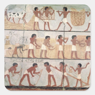 Sticker Carré Scènes de semis de la Tombe d'Unsou